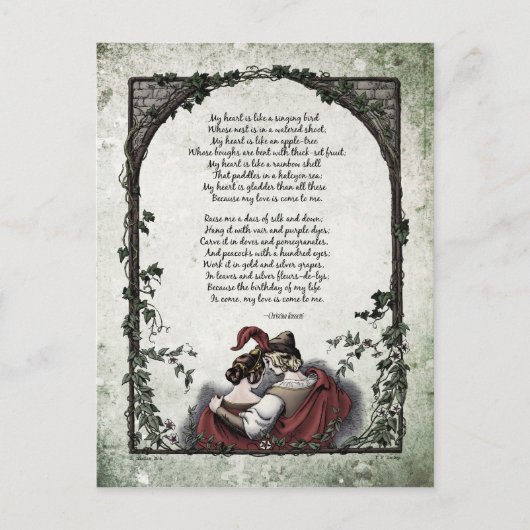 ロゼッティ「愛」のハガキビクトリアンー ポストカード (正面)