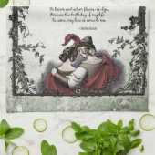 ロゼッティ「愛」ビクトリアン詩芸ティータオル キッチンタオル (折り畳み)