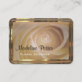 ロゼットのエレガントな花の専門の金ゴールド 名刺 (正面)