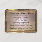 ロゼットのエレガントな花の専門の金ゴールド 名刺 (裏面)