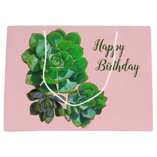 ロゼット多肉大抱き枕 ラージペーパーバッグ (正面)