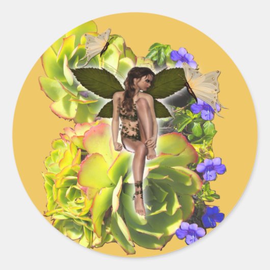 ロゼット多肉性訪問者メラミンプレート ラウンドシール (正面)