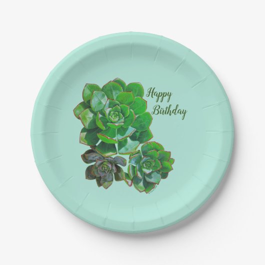 ロゼット多肉株紙プレート ペーパープレート (正面)
