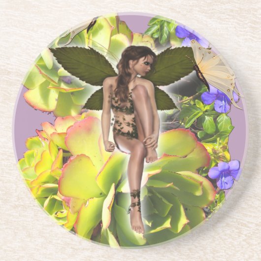 ロゼット多肉食の訪問者 コースター (正面)