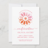 ロゼット、ピンクの確認招待状 招待状 (正面)