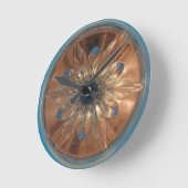 ロゼフラワーブルーウォールクロック ラウンド壁時計 (傾斜)