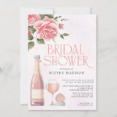 ロゼフローラワインブライダルシャワー(フォイル利用可能) 招待状 (正面)