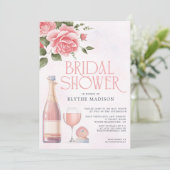 ロゼフローラワインブライダルシャワー(フォイル利用可能) 招待状 (スタンド正面)