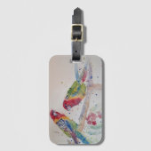 ロゼラインコ 水彩画 アート 荷物タグ ラゲッジタグ (正面縦)