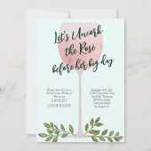 ロゼワインウォーターの色バチェロレッテ 招待状 (正面)