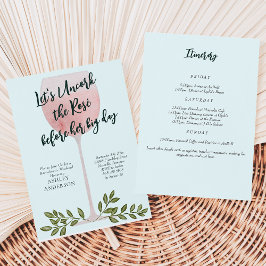 ロゼワインウォーターの色バチェロレッテ 招待状