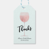 ロゼワイングラスブライダルシャワーサンキュービター ギフトタグ (正面)