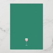 ロゼワイングラスワイナリーアダルトバースデーパーティー 箔招待状 (裏面)