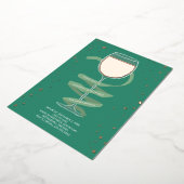 ロゼワイングラスワイナリーアダルトバースデーパーティー 箔招待状 (回転した状態)