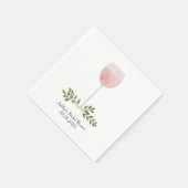 ロゼワイングラス結婚のブライダルシャワー スタンダードカクテルナプキン (角)