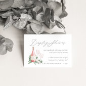 ロゼワインブライダルシャワーギフトディスプレイカード エンクロージャーカード