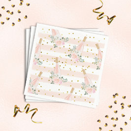 ロゼワインブライダルシャワーナプキンス スタンダードカクテルナプキン