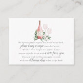 ロゼワインブライダルシャワーレシピリクエストエンクロージャ エンクロージャーカード (正面)