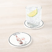 ロゼワインラバーコースター – ワパーソナライズされたイン コースター (側面)