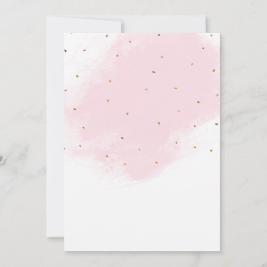 ロゼ一色のお誕生日パーティー ピンクとゴールド 招待状 (裏面)