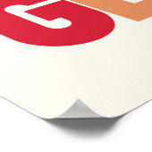 「ロゼ色メガネ」かわいいワインタイポグラフィアート ポスター (角)