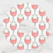 ロゼ赤面ワインテイスティンググラスピンクローズワイナリー ワイングラスタグ (正面)