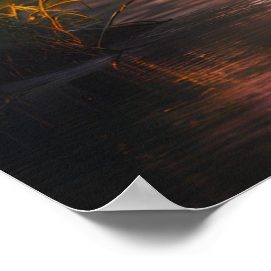 ロゼ金ゴールドフラミンゴセレニティ ポスター (角)