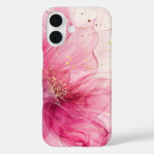 ロゼ エレガンス ラグジュアリーピンク フローラル シルク Case-Mate iPhoneケース (裏面)