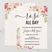 ロゼ オール デイ ブライダル シャワー 招待状 (正面/裏面)