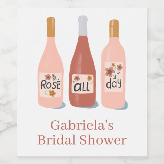 ロゼ オール デイ ワイン ラバー かわいい オーダーメイド ワインラベル (シングルラベル)