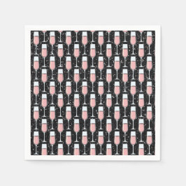 ロゼ ワインパターン スタンダードカクテルナプキン