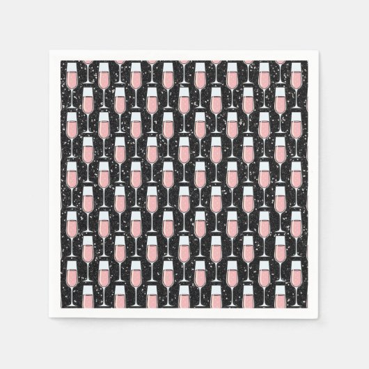 ロゼ ワインパターン スタンダードカクテルナプキン (正面)