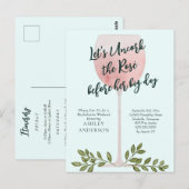 ロゼ ワイン ウォーターカラー ブライズメイド パーティー ポストカード (正面/裏面)