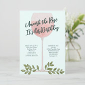 ロゼ ワイン ウォーターカラー 誕生日パーティー 招待状 (スタンド正面)