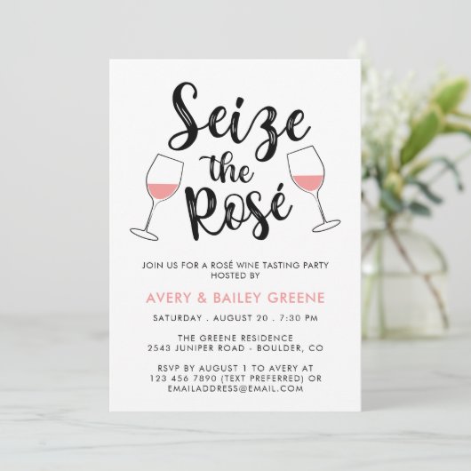 ロゼ ワイン テイスティング パーティーを楽しもう 招待状 (スタンド正面)