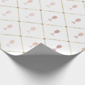 ロゼ·金ゴールド·金ゴールド·ワフランスのインをテーマ ラッピングペーパー (角)