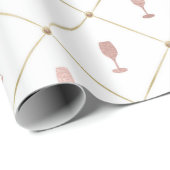 ロゼ·金ゴールド·金ゴールド·ワフランスのインをテーマ ラッピングペーパー (ロールコーナー)