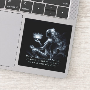 ロタス・ヨガ講師　瞑想のポーズ　輝くミスト シール