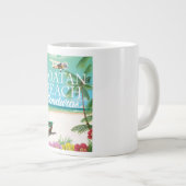 ロタンビーチホンジュラスヴィンテージ旅行ポスター ジャンボコーヒーマグカップ (正面右)