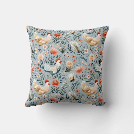 ロターズチキンズダスティブルーファームハウス クッション (裏面)