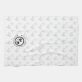 ロターズチキンファーム名ブラックアンドホワイト キッチンタオル (横)