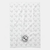 ロターズチキンファーム名ブラックアンドホワイト キッチンタオル (縦)