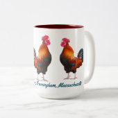 ロターズファームカスタムとティール(緑がかった色)文字 ツートーンマグカップ (正面右)