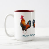 ロターズファームカスタムとティール(緑がかった色)文字 ツートーンマグカップ (左)