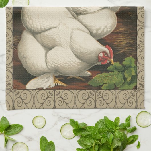 ロターズ&ヘンアウトアウトアウトサイドヘンハウス白縁どい キッチンタオル (折り畳み)