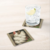 ロターズ&ヘンアウトアウトアウトサイドヘンハウス白縁どい スクエアペーパーコースター (インサイチュ)