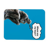 ロダンおもしろいのシンカー像 – 私の鍵はどこ？ マグネット (横)