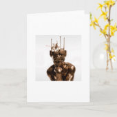 ロダンの考える人 (THE THINKER (AFTER RODIN)) カード (黄色い花)
