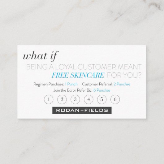 ロダンアンドフィールドロイヤリティカード 名刺 (裏面)