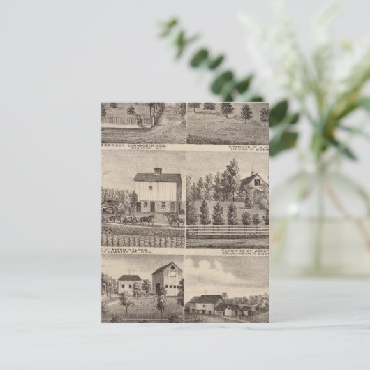 ロチェスターおよびミネソタ州ドッジの住宅 ポストカード (スタンド正面)